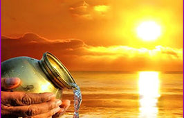 Offering Water Offering water to Sun - How to offer Surya Arghya, Benefits of Argya ...
